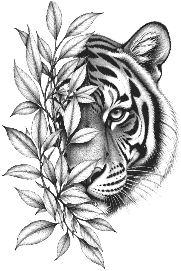 Tiger in Leaves